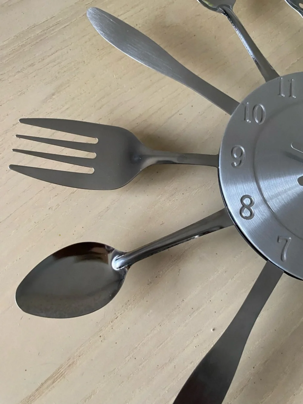 Silver Waltham Retro 15” Utensil Decorative Kitchen Wall Clock